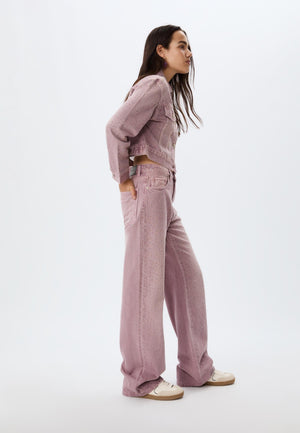 Straight-fit jeans with rhinestones