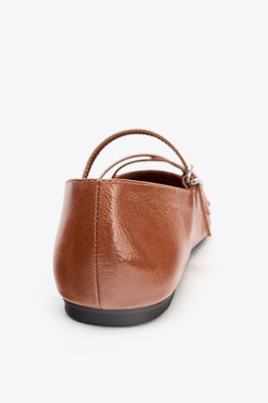 SQUARE TOE LEATHER BALLERINA