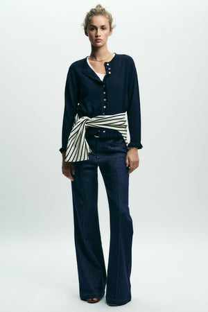 RUFFLE TRIM CARDIGAN