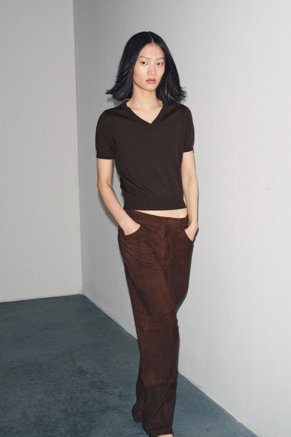 100% WOOL SHORT SLEEVE TOP