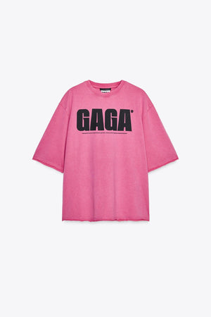 LADY GAGA WASHED-EFFECT T-SHIRT