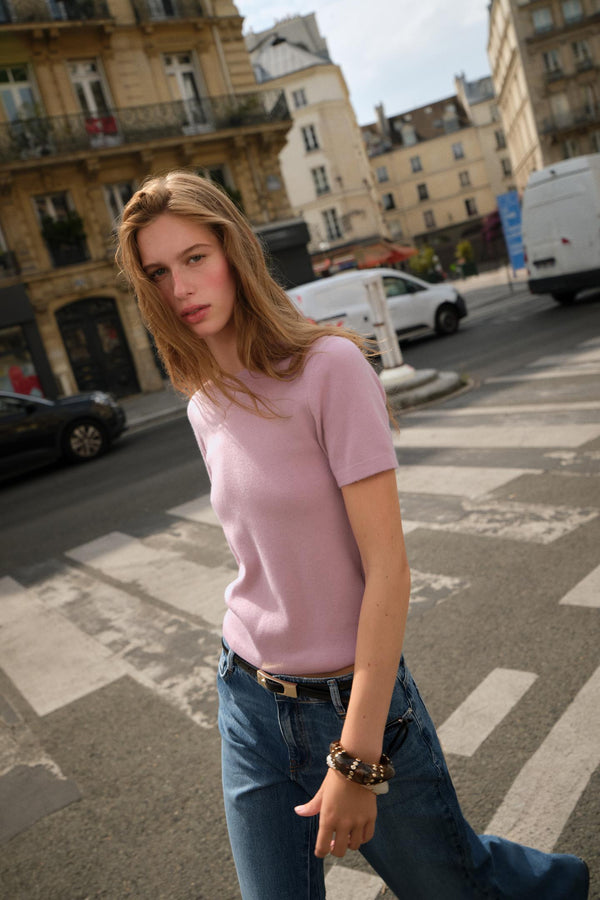 SOFT-TOUCH SHORT SLEEVE KNIT TOP