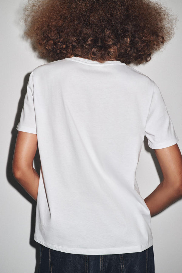 T-SHIRT WITH METALLIC PRINT