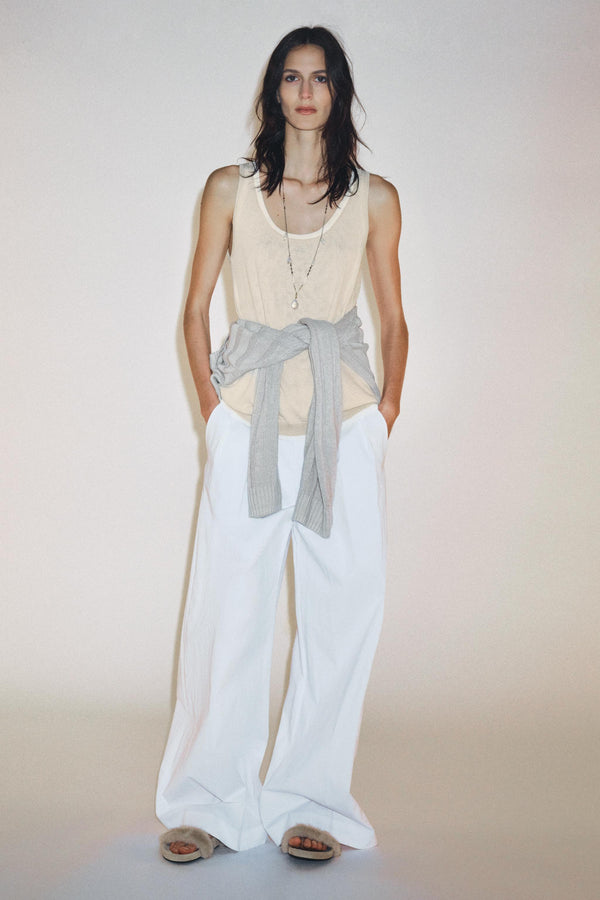 RIBBED KNIT TOP WITH BOW