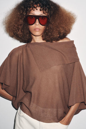 PLAIN KNIT LAYERED TOP