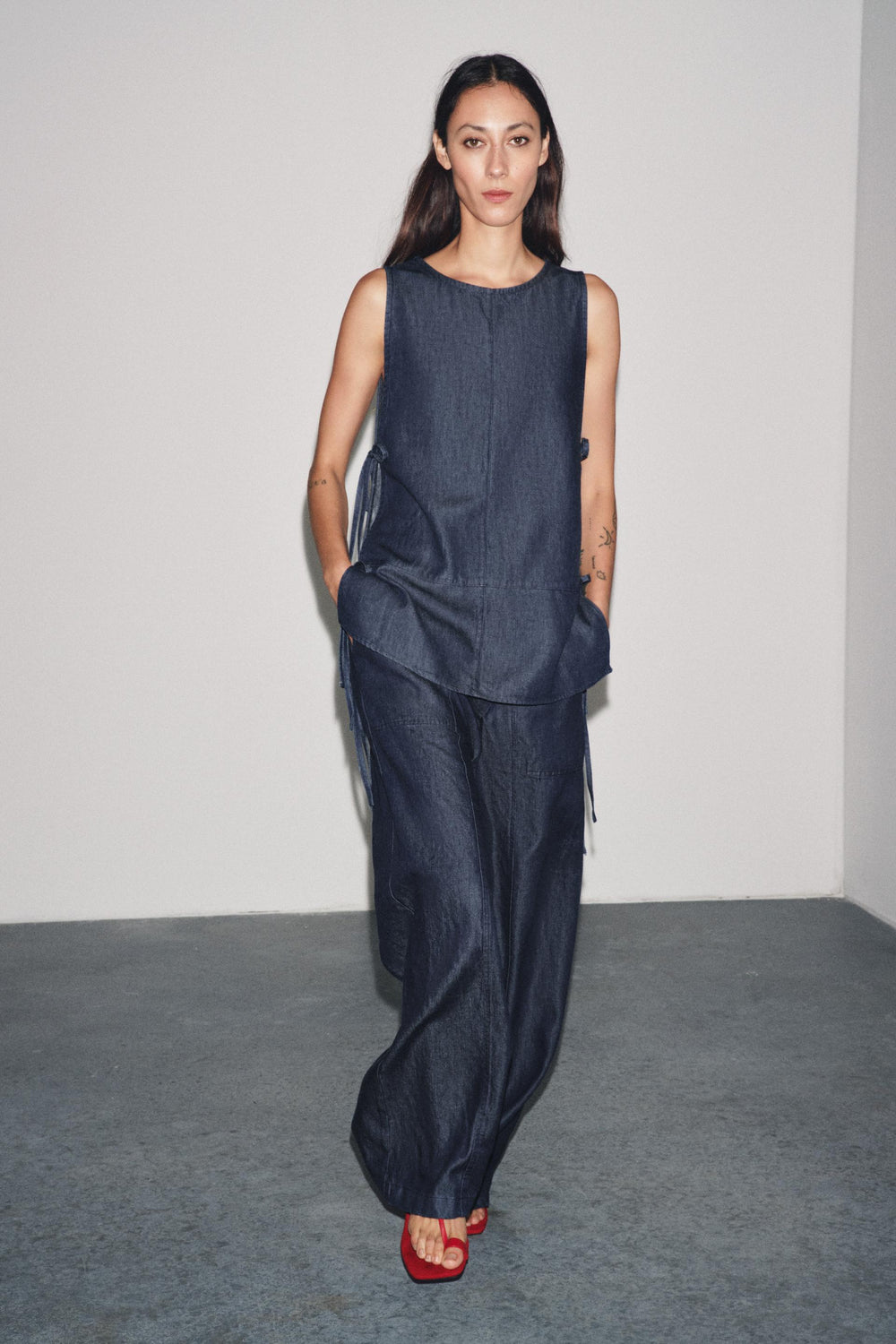 CROSSOVER DENIM TROUSERS