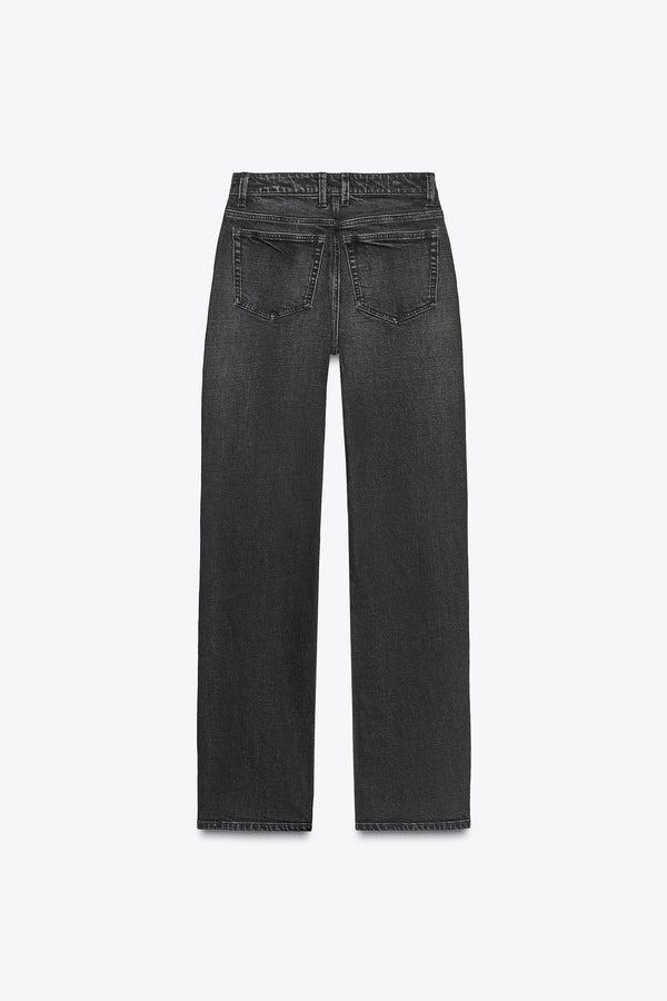 HIGH-WAIST STRAIGHT LEG JEANS