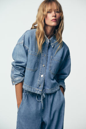 SHORT DENIM SHIRT