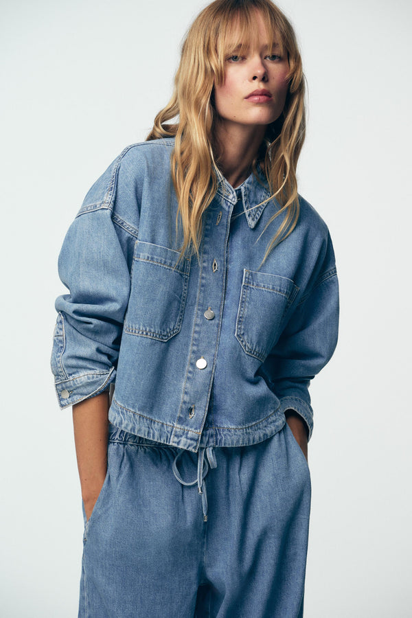 SHORT DENIM SHIRT