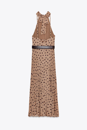 POLKA DOT MIDI DRESS WITH BELT
