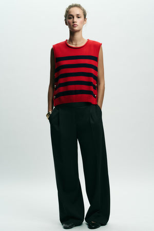 SIDE BUTTON KNIT WAISTCOAT TOP